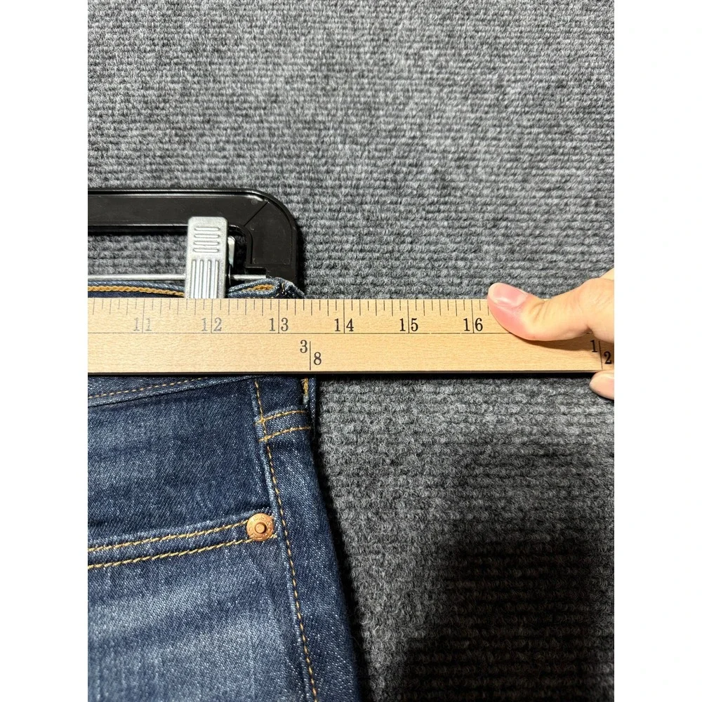 Levi's Wedgie Straight Jeans Women 25 Blue Excellent High Rise Raw Hem